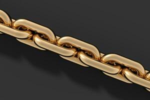 Chain with blank background, concept of digital security, 3d rendering. photo