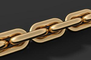 Chain with blank background, concept of digital security, 3d rendering. photo