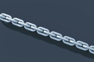 Chain with blank background, concept of digital security, 3d rendering. photo