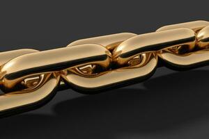 Chain with blank background, concept of digital security, 3d rendering. photo