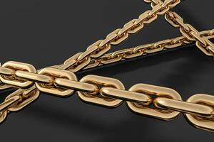 Chain with blank background, concept of digital security, 3d rendering. photo