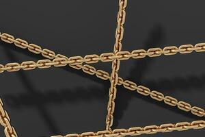 Chain with blank background, concept of digital security, 3d rendering. photo