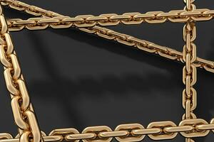 Chain with blank background, concept of digital security, 3d rendering. photo