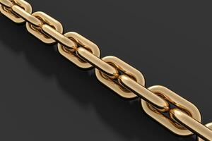 Chain with blank background, concept of digital security, 3d rendering. photo