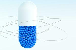 capsules with spheres, 3d rendering photo