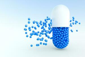 capsules with spheres, 3d rendering photo