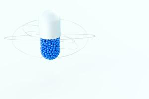 capsules with spheres, 3d rendering photo