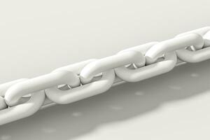 Chain with blank background, concept of digital security, 3d rendering. photo