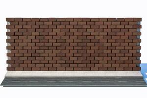 The brick wall and pitch street, 3d rendering. photo