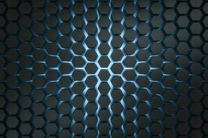 3d rendering, dark hexagonal background, sci-fi background photo