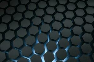 3d rendering, dark hexagonal background, sci-fi background photo