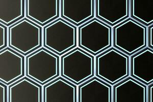 3d rendering, dark hexagonal background, sci-fi background photo