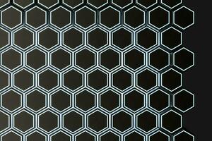 3d representación, oscuro hexagonal fondo, ciencia ficción antecedentes foto