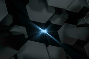 3d rendering, dark hexagonal background, sci-fi background photo