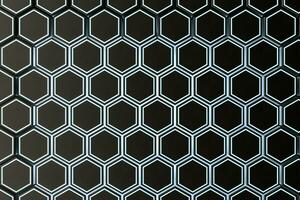 3d representación, oscuro hexagonal fondo, ciencia ficción antecedentes foto