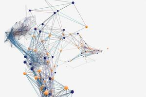 Gene lines and nodes, biological gene structure, 3d rendering. photo