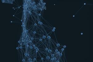 Gene lines and nodes, biological gene structure, 3d rendering. photo