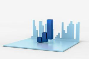 3d rendering, graph chart background, business graph photo