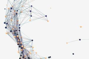 Gene lines and nodes, biological gene structure, 3d rendering. photo