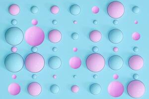 Lots of repeating spheres and wall, 3d rendering. photo