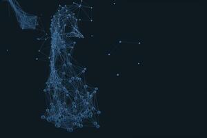 Gene lines and nodes, biological gene structure, 3d rendering. photo