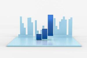 3d rendering, graph chart background, business graph photo