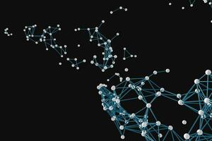 Gene lines and nodes, biological gene structure, 3d rendering. photo