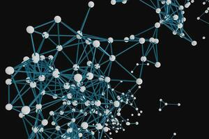 Gene lines and nodes, biological gene structure, 3d rendering. photo