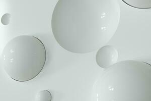 Lots of repeating spheres and wall, 3d rendering. photo