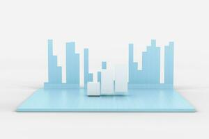 3d rendering, graph chart background, business graph photo