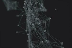 Gene lines and nodes, biological gene structure, 3d rendering. photo