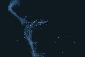 Gene lines and nodes, biological gene structure, 3d rendering. photo