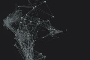 Gene lines and nodes, biological gene structure, 3d rendering. photo