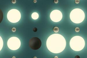 Lots of repeating spheres and wall, 3d rendering. photo