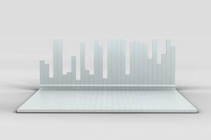 3d rendering, graph chart background, business graph photo