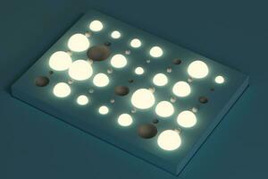 Lots of repeating spheres and wall, 3d rendering. photo