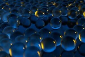 A large number of transparent spheres adjacent to each other, 3d rendering. photo