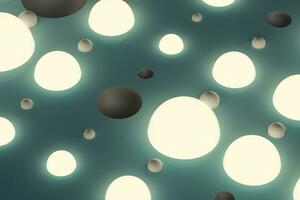 Lots of repeating spheres and wall, 3d rendering. photo