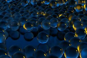 A large number of transparent spheres adjacent to each other, 3d rendering. photo