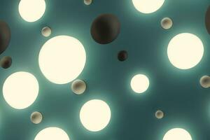 Lots of repeating spheres and wall, 3d rendering. photo