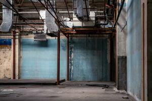 The abandoned industrial building. Fantasy interior scene. photo