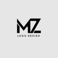 mz inicial letra logo vector