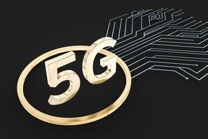 3d representación, 5g fuente y circuito antecedentes foto