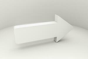 3d rendering, 3d model of arrow, the concept of development and direction photo