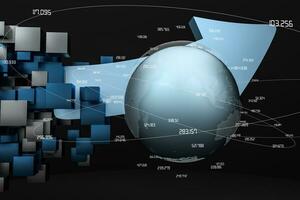 3d representación, 3d modelo de flecha, el concepto de desarrollo y dirección foto