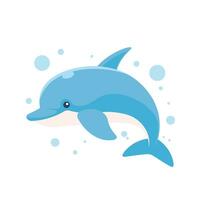 Dolphin cartoon vector illustration isolated  on white background