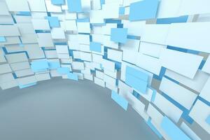 3d rendering, flow square paper, creative background photo