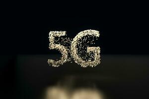 5G font design, 3d rendering photo