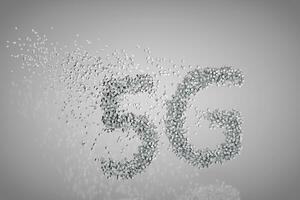 5G font design, 3d rendering photo