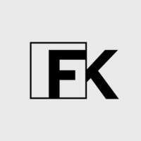 FK company name initial letter monogram. vector